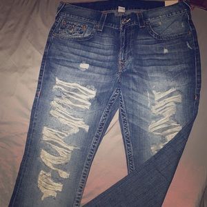 NWT Distressed True Religion Jeans